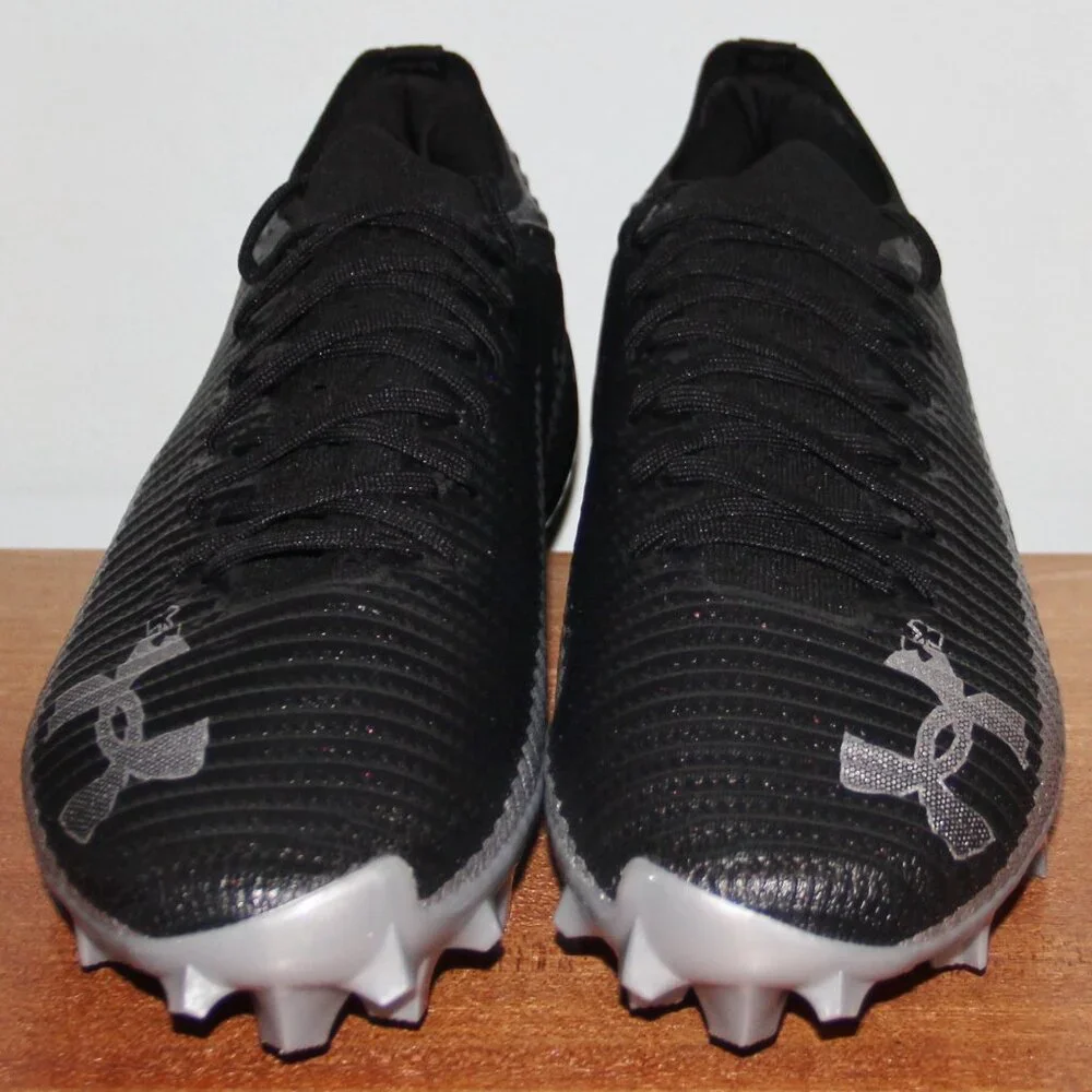 Under Armour Blur Pro Football Cleats Men 13 Black Metallic Silver